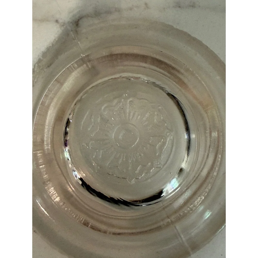 Macbeth-Evans Vintage Pink Depression Glass Etched Dessert Silver Rim‎ Set